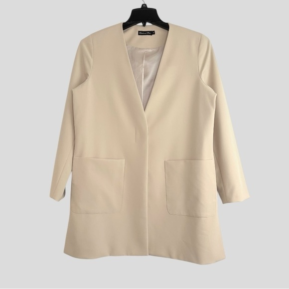 Estelle and Finn NY Women’s Size 10 Beige Blazer Quiet Luxury Scandi Minimalist - Picture 14 of 14